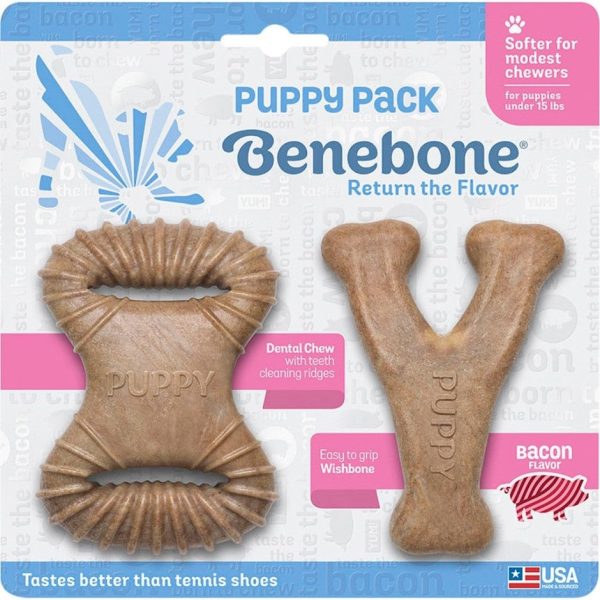 Benebone Puppy 2-Pack Bacon Flavor Dog Chew Online now