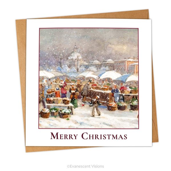 Merry Christmas Winter Art Card, Traditional Christmas Card, Single or Pack Sale