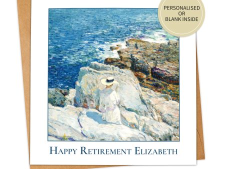 Traditional Personalised Coastal Retirement Art Card For Discount