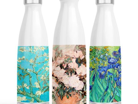 Van Gogh Flowers Artistic Stainless Steel Thermos Water Bottle, 500ml on Sale