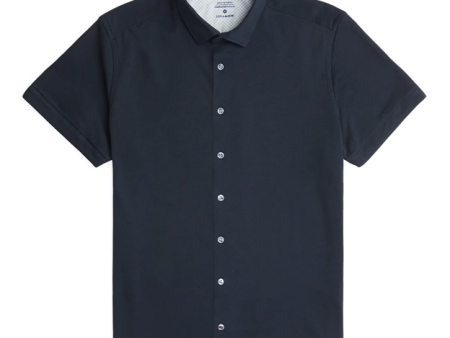 Short Sleeve Knit Shirt in Navy Discount