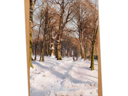 Snowy Forest Road Christmas Card, Personalised or Blank Card For Cheap