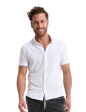 Short Sleeve Knit Shirt in White For Discount