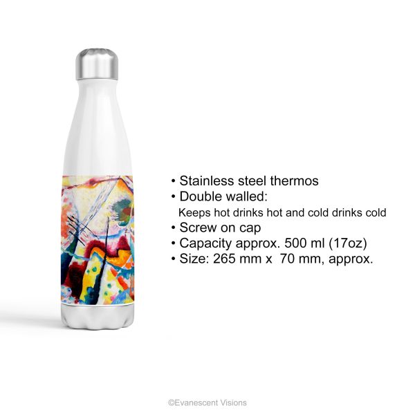 Kandinsky Patterned Stainless Steel Art Water Bottle, Thermos, 500ml For Sale