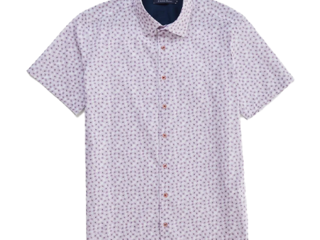 Purple Flower Print Poplin Shirt For Discount