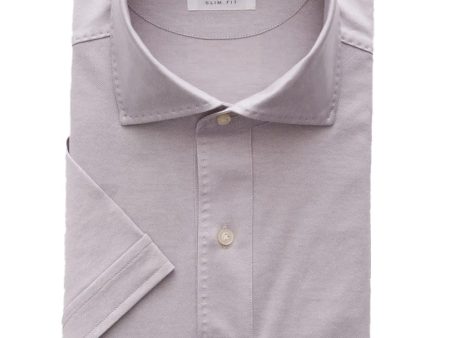 Jersey Knit SS Polo in Light Grey Discount