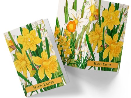 Yellow Daffodils Happy Easter Card, Single or Pack, Blank or Personalised Online Sale