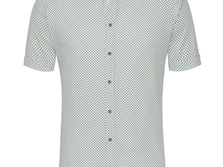 Short Sleeve Green Leaf Printed Shirt Hot on Sale