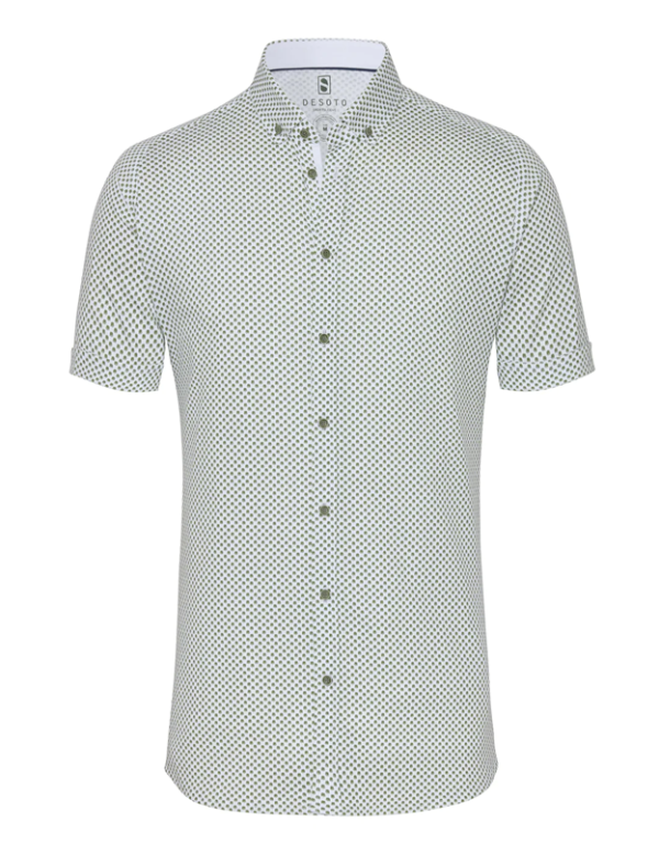 Short Sleeve Green Leaf Printed Shirt Hot on Sale