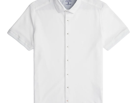 Short Sleeve Knit Shirt in White For Discount