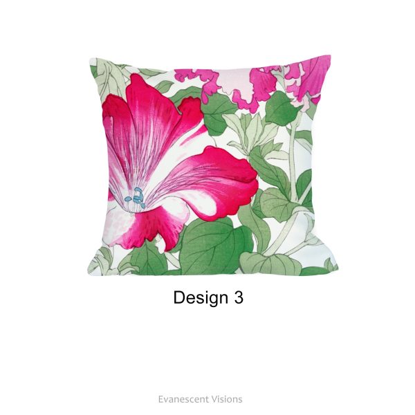 Pink Floral Japanese Art Decorative Cushions, Tanigami Kônan Art Online