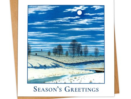 Winter Moonlight Season s Greetings Traditional Christmas Card, Single or Pack Supply