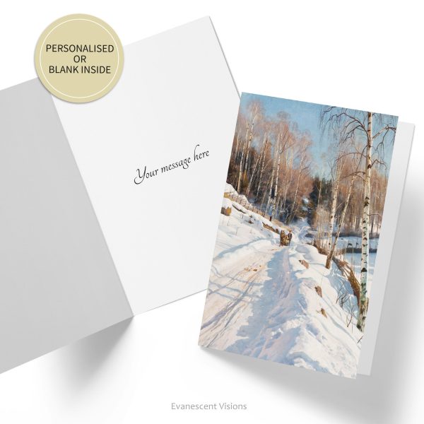 Winter s Day Sleigh Ride Traditional Christmas Card, Personalised or Blank Cheap