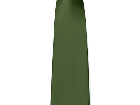 Satin Groomsmen Tie in Olive For Cheap