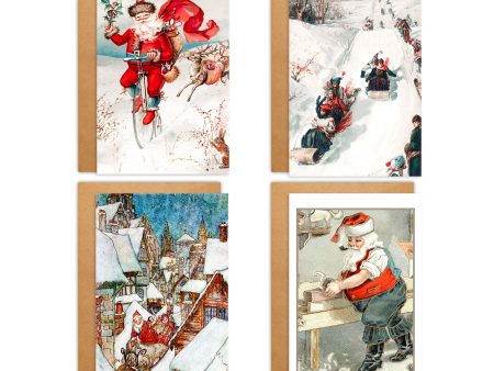 Vintage Illustration Christmas Cards, Personalised or Blank Cheap