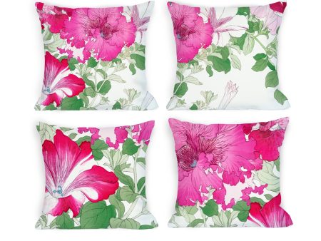 Pink Floral Japanese Art Decorative Cushions, Tanigami Kônan Art Online