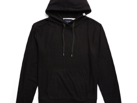 T-Series Fleece Knit Hoodie in Black Cheap