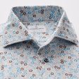 Premium Jersey SS Light Blue Floral Shirt For Discount