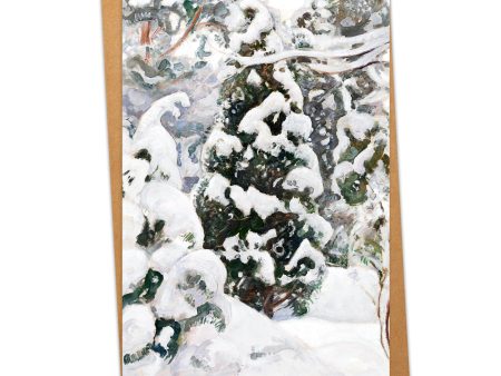 Juniper Tree in Snow Winter Holiday or Christmas Card, Personalised or Blank Fashion