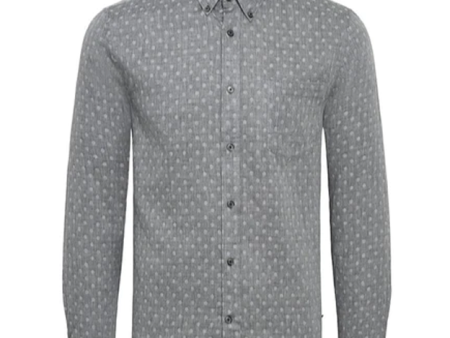 Trostol BD Dark Grey Melange Dot Shirt on Sale