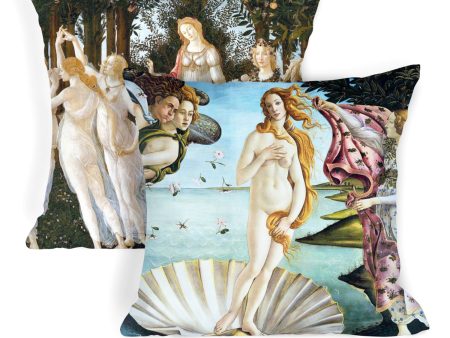 Botticelli Decorative Art Cushions, La Primavera, Birth of Venus Sale