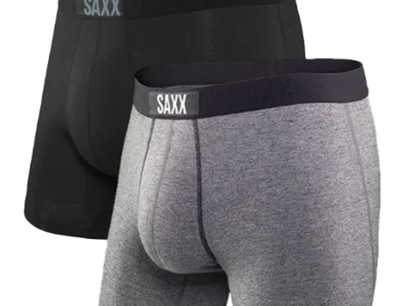 VIBE 2-Pack Boxer Brief Black and Grey Discount