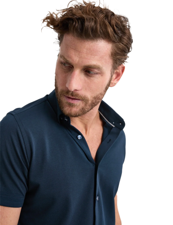 Short Sleeve Knit Shirt in Navy Discount