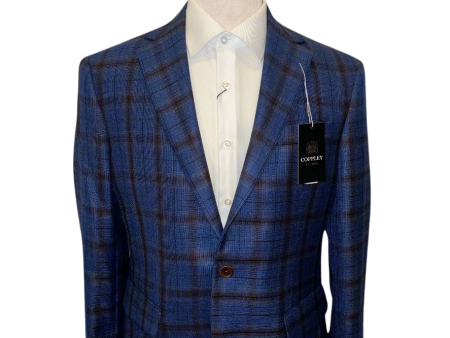 Coppley Navy Brown Checked Sport Coat Discount