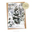 Juniper Tree in Snow Winter Holiday or Christmas Card, Personalised or Blank Fashion