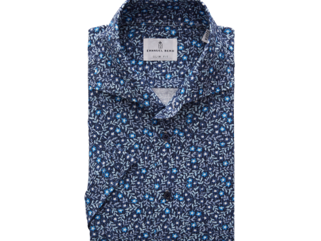 Premium Jersey SS Dark Blue Floral Shirt Online now