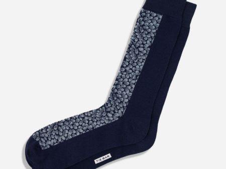 Bloom Floral Navy Dress Socks Online