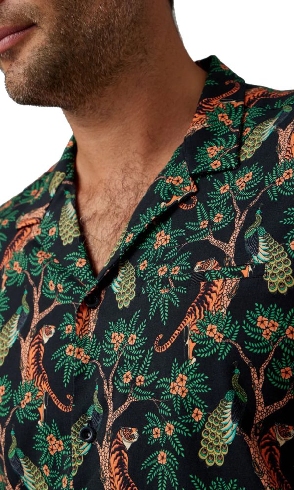 Printed Tiger Resort Shirt on Sale