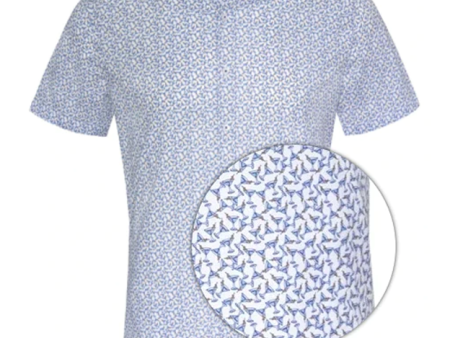 White Martini Print Short Sleeve Shirt Sale