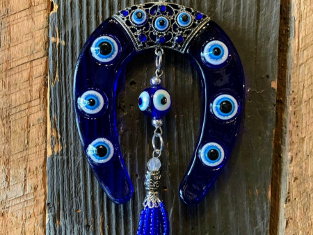 Evil Eye Horseshoe Wall Hanging Charm on Sale