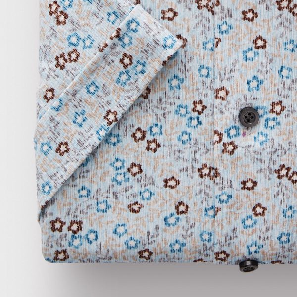 Premium Jersey SS Light Blue Floral Shirt For Discount