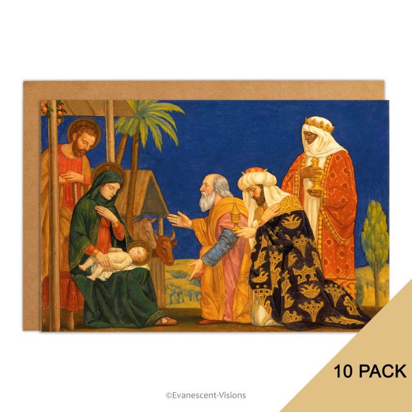 10 Pack Nativity Christmas Cards, Henry Siddons Mowbray The Magi, Personalised or Blank Sale