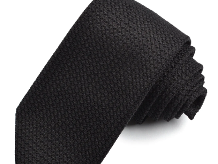 Silk Grenadine Textured Tie in Black on Sale