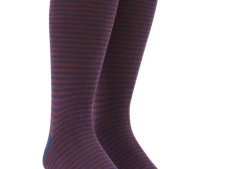 Thin Stripes Burgundy Dress Socks Online now