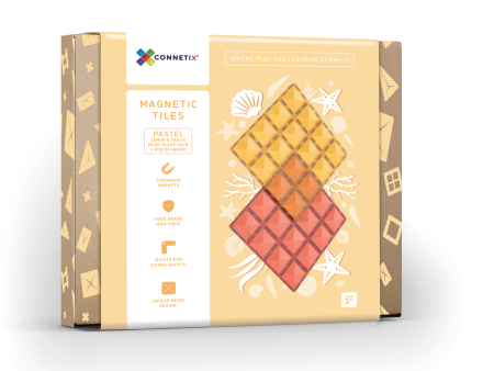 Connetix 2 Piece Base Plate Lemon & Peach Pack Online