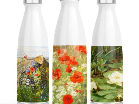 Wildflower Art Stainless Steel Water Bottle, Thermos, 500ml Hot on Sale