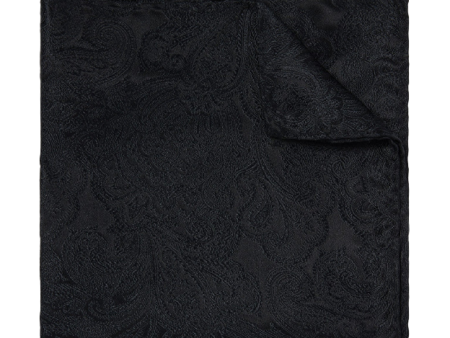 Designer Paisley Black Pocket Square Online Sale