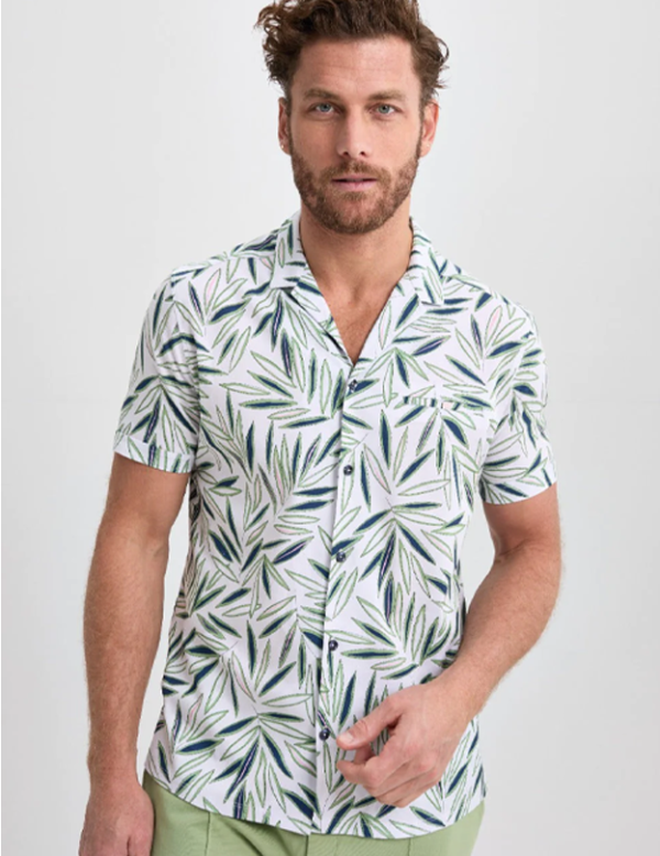 Green Leaf Resort Short Sleeve Shirt For Discount