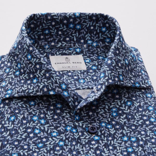 Premium Jersey SS Dark Blue Floral Shirt Online now