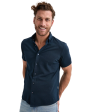 Short Sleeve Knit Shirt in Navy Discount