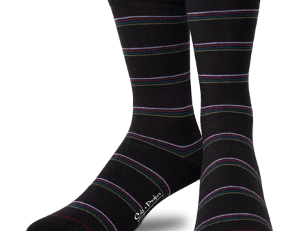 Black Multi Stripe Dress Socks Online Sale